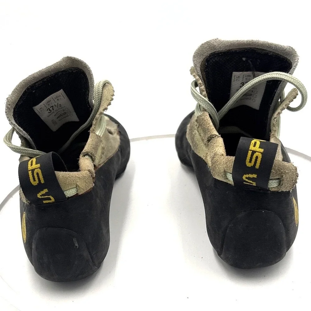 La Sportiva Mythos Climbing Shoes Tan Black Suede EU 37.5 US Women 6.5 Men 5.5
